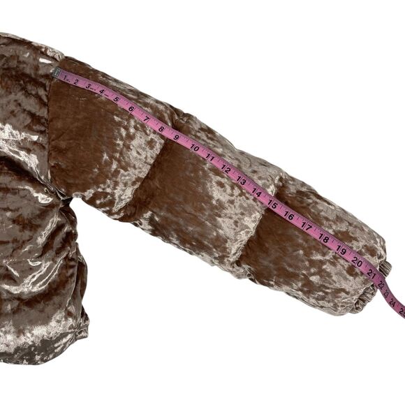 Fabletics Women’s Wander Crushed Velour Puffer Bomber Jacket Small Teddy Cropped - Picture 11 of 16